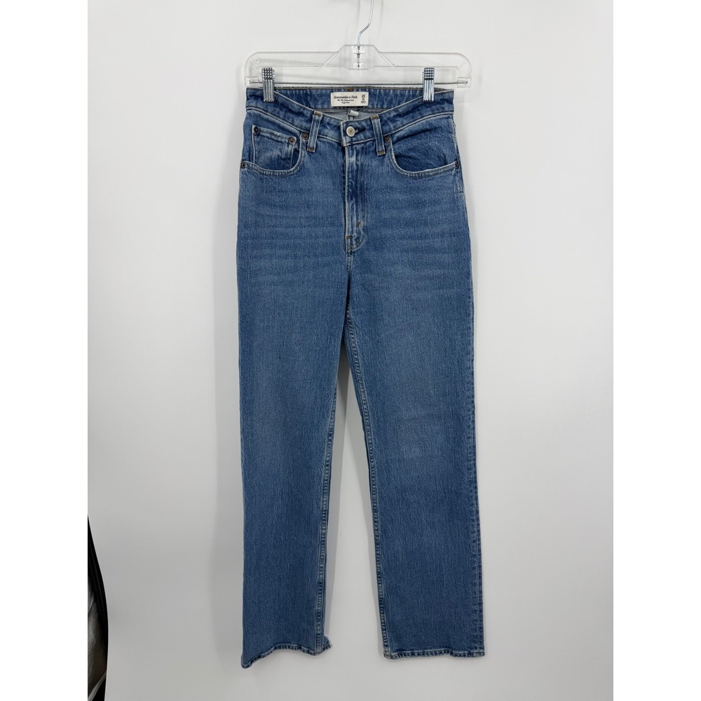 Abercrombie & Fitch Curve Love 90s Relaxed Jeans Womens 25/0L Raw Hem Distressed